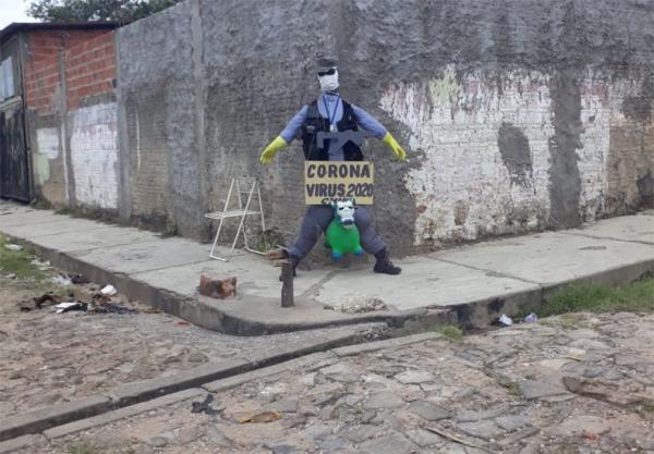 Semana Santa: Coronavírus vira Judas em bairro de Teresina