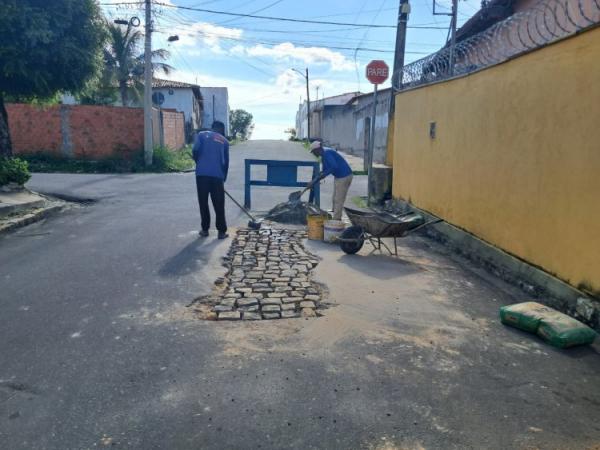 Prefeitura de Floriano realiza operação Tapa-Buracos em 14 bairros no mês de fevereiro(Imagem:Secom)