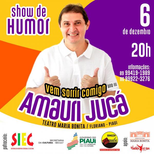 Amauri Jucá apresenta show especial "Vem Sorrir Comigo III" em Floriano