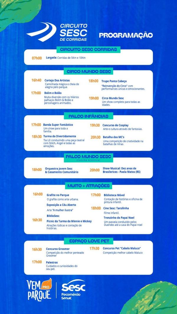  Programa&ccedil;&atilde;o Vem Pro Parque no Mundo Sesc.(Imagem:Divulga&ccedil;&atilde;o)