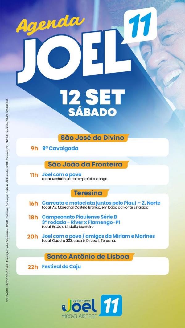 AGENDA JOEL RODRIGUES - 12/09(Imagem:Ascom)