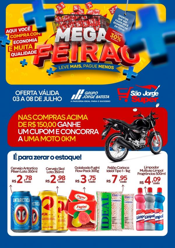 Mega Feir&atilde;o Leve Mais, Pague Menos, traz grandes ofertas no S&atilde;o Jorge Super.(Imagem:Divulga&ccedil;&atilde;o)