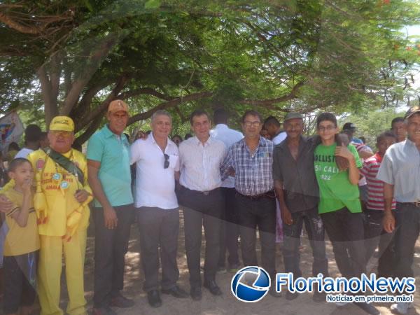 Gilberto J&uacute;nior participa do encerramento do festejo da Comunidade Ara&ccedil;&aacute;s.(Imagem:FlorianoNews)