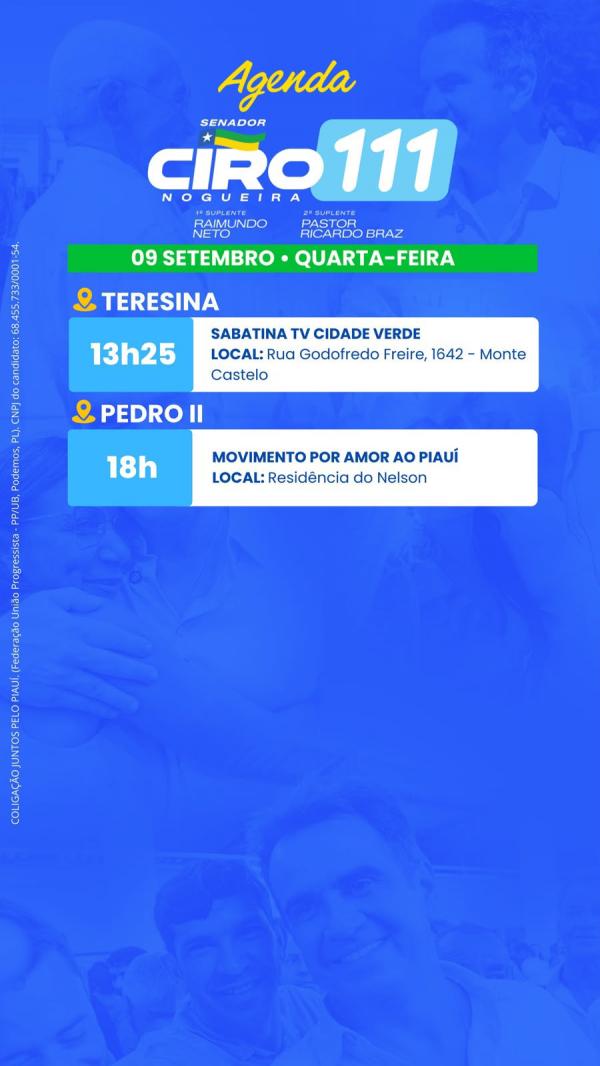 AGENDA - CIRO NOGUEIRA - 09/09
