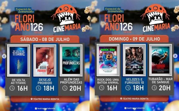 Cine Maria celebra o anivers&aacute;rio de Floriano com programa&ccedil;&atilde;o especial.(Imagem:Reprodu&ccedil;&atilde;o/Instagram)