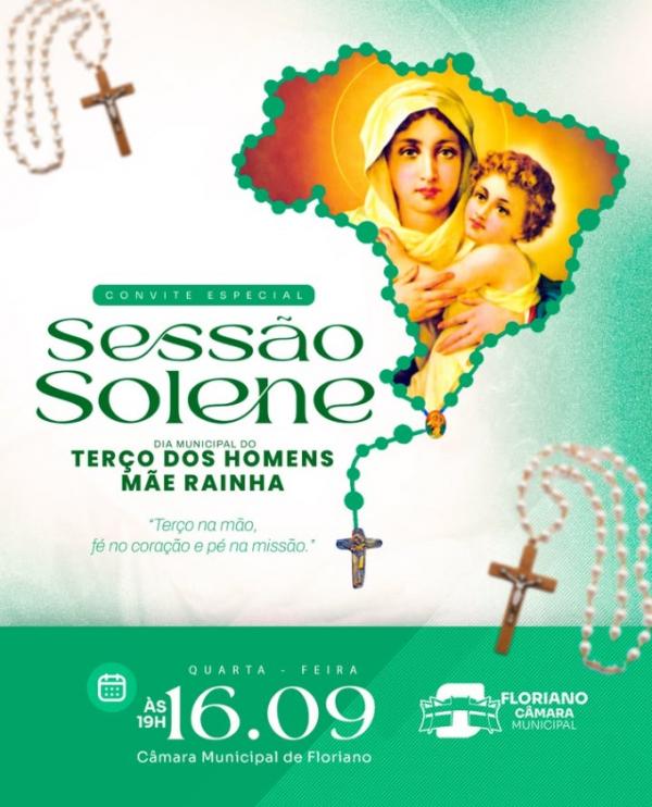 Câmara de Floriano promove Sessão Solene em homenagem ao Terço dos Homens