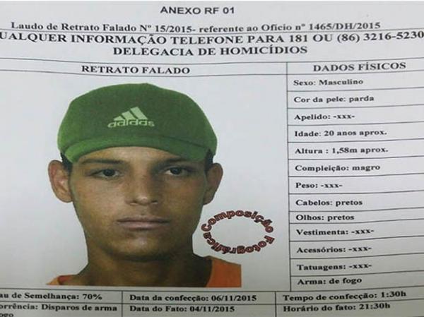 Polícia divulga retrato falado do suspeito de atirar em cantor no Piauí