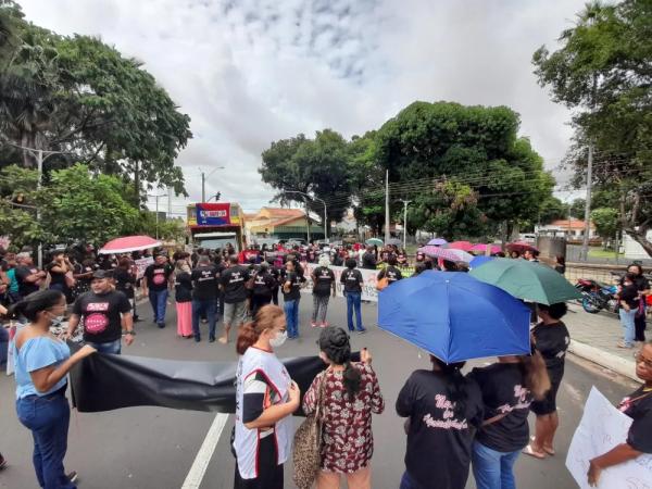  SINTE-PI protesta em frente ao Pal&aacute;cio de Karnak.(Imagem:Jonas Carvalho )