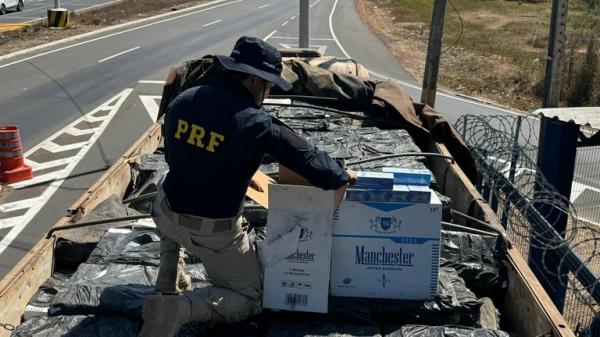 PRF apreende quase 600 mil maços de cigarro contrabandeados na zona rural de José de Freitas (PI)