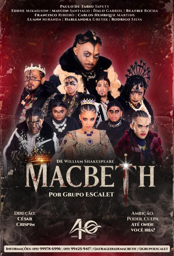 Grupo Escalet disponibiliza 20 vagas para assistir ao espetáculo Macbeth neste fim de semana
