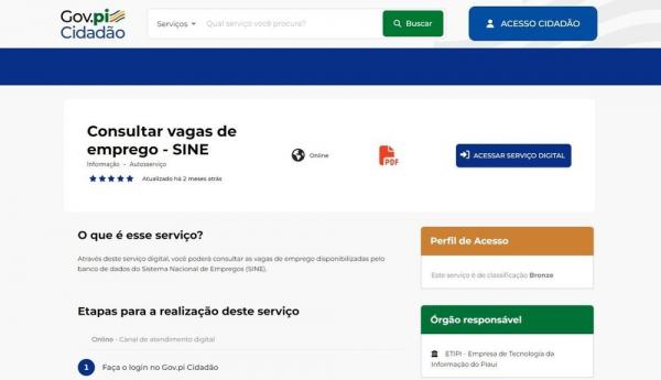 Servi&ccedil;o digital possibilita ao cidad&atilde;o verificar a qualquer momento novas oportunidades de emprego.(Imagem:Divulga&ccedil;&atilde;o)