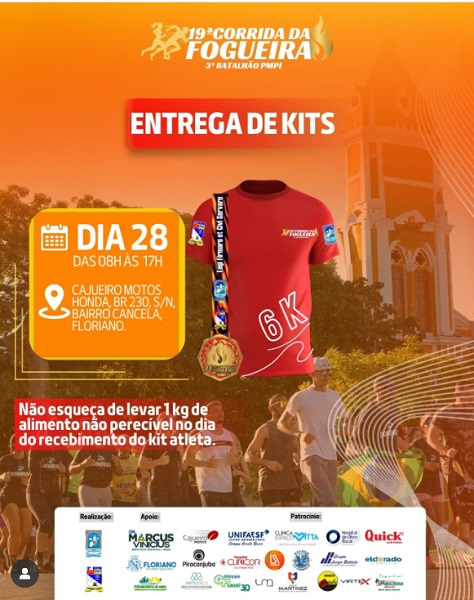 3º BPM anuncia entrega de kits da 19ª Corrida da Fogueira 2025