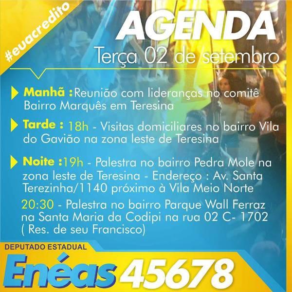 Confira a agenda do candidato En&eacute;as Maia para esta ter&ccedil;a (2).(Imagem:Jaquelina Nascimento)