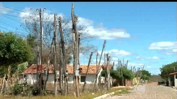 Rede precária em postes de madeira deixa moradores às escuras no Piauí