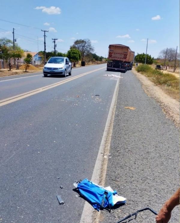 Criança de 7 anos morre atropelada por carreta na BR-316, Sul do Piauí