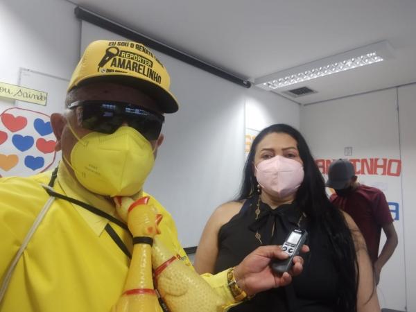 Rep&oacute;rter Amarelinho e Hild&aacute;gia Ara&uacute;jo(Imagem:FlorianoNews)