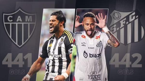 Santos x Atlético-MG: Neymar e Hulk se enfrentam pela 1º vez em duelo dos brasileiros com mais gols