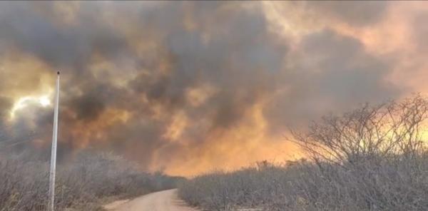 Incêndio atinge zona rural de São Raimundo Nonato e ameaça Parque Nacional da Serra da Capivara