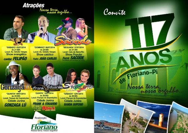 Prefeitura lança programação para comemorar o aniversário de Floriano