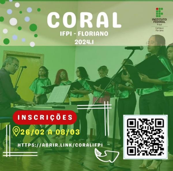 Inscrições abertas para coralistas no Coral do IFPI - Campus Floriano