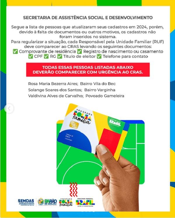 Beneficiários do Bolsa Família devem atualizar cadastro para evitar bloqueio(Imagem:Divulgação)