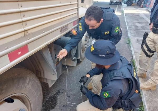 PRF autua 13 caminhoneiros por crime ambiental durante opera&ccedil;&atilde;o contra polui&ccedil;&atilde;o no Piau&iacute;.(Imagem:Divulga&ccedil;&atilde;o /PRF-PI)