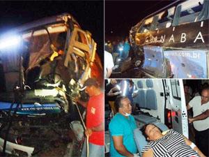 Acidente envolvendo ônibus da Guanabara e caminhão deixa dois mortos
