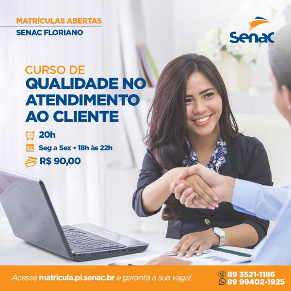 Senac Floriano oferece curso de Qualidade no Atendimento ao Cliente