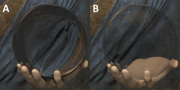 Esfera s&oacute;lida (esquerda), esfera oca (direita) (Imagem:Reprodu&ccedil;&atilde;o/ArXiv.org)