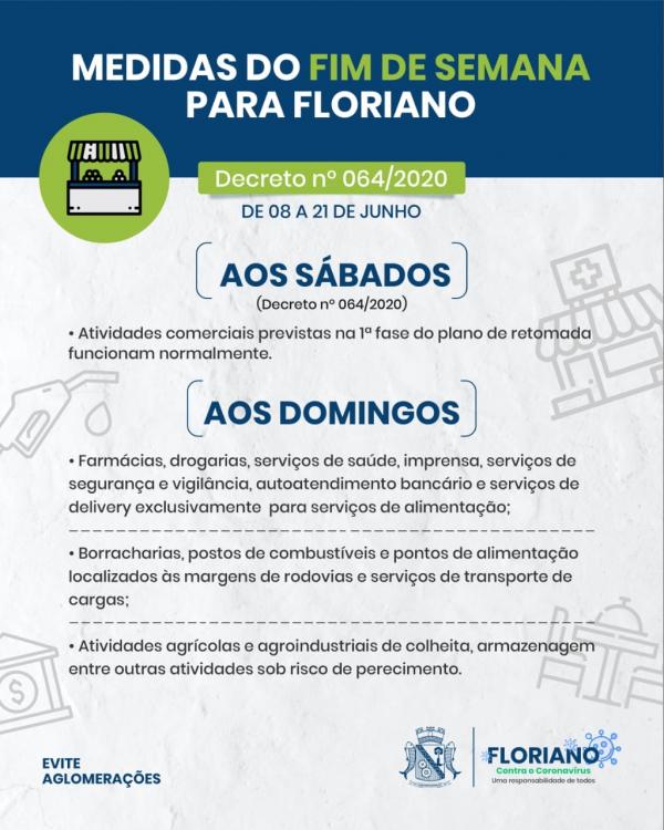 Decreto emite medidas de funcionamento comercial em Floriano