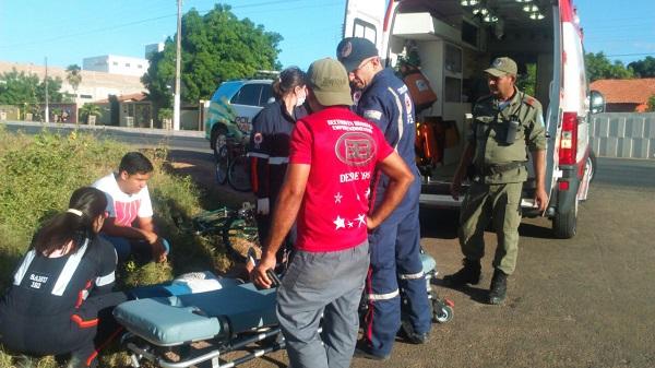 Ciclista fica ferido em acidente de trânsito em Floriano