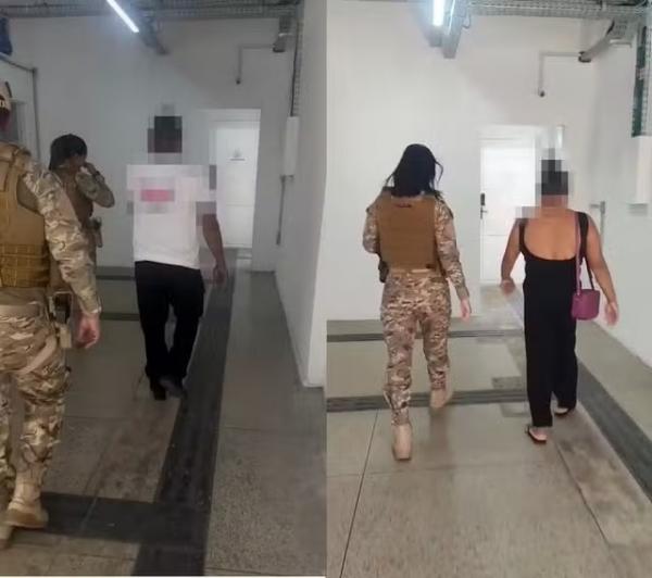 Pol&iacute;cia conduz &agrave; delegacia pessoas que n&atilde;o devolveram celulares roubados, em Teresina.(Imagem:Divulga&ccedil;&atilde;o/SSP-PI)