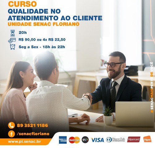 Curso de Qualidade no Atendimento ao Cliente tem início nesta segunda no Senac de Floriano