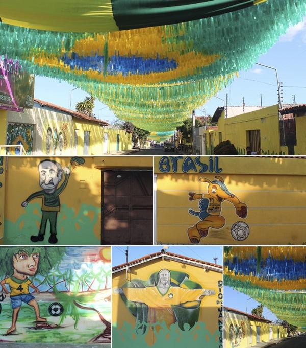 Rua na zona Sudeste em Teresina ganha decora&ccedil;&atilde;o e colorido da Sele&ccedil;&atilde;o Brasileira.(Imagem:Daniel Cunha)