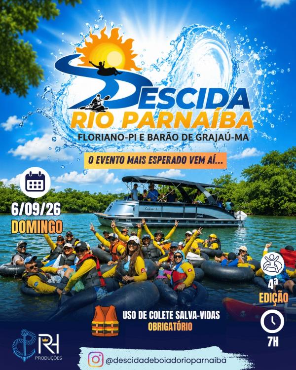 4ª Descida de Boia do Rio Parnaíba será realizada em setembro entre Floriano e Barão de Grajaú