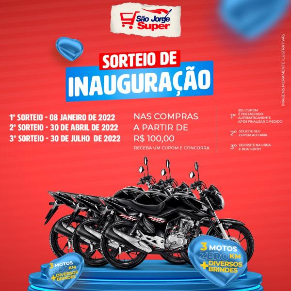 São Jorge Super realiza "1º sorteio de inauguração" neste sábado (08)