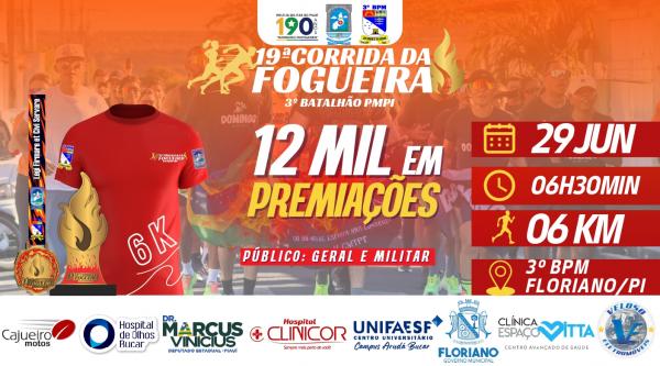 19&ordf; Corrida da Fogueira abre lote exclusivo com 50 vagas devido &agrave; grande procura.(Imagem:Divulga&ccedil;&atilde;o)