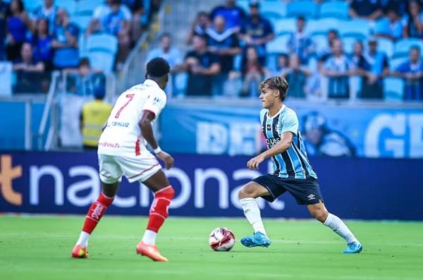 Tiaguinho vira sensação do Grêmio no início de 2026 e negocia renovação com o clube(Imagem:Lucas Uebel / Grêmio / Divulgação)