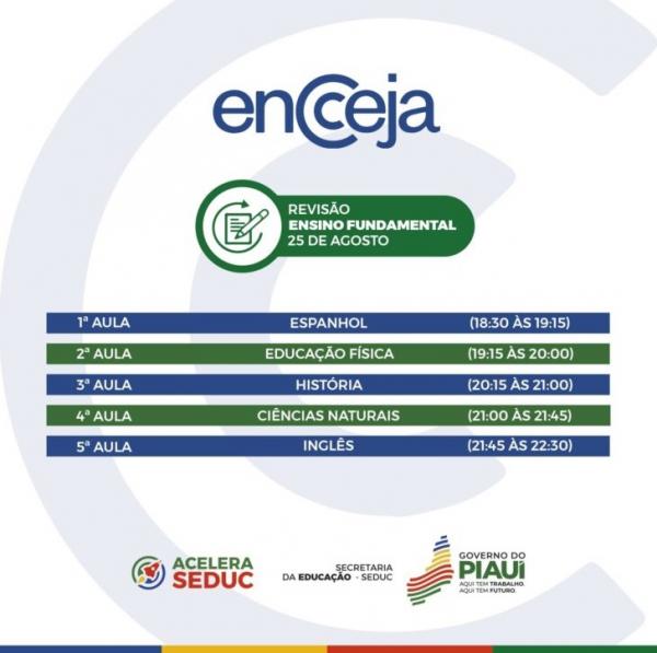 Piauí tem mais de 11 mil pessoas inscritas no Encceja 2023