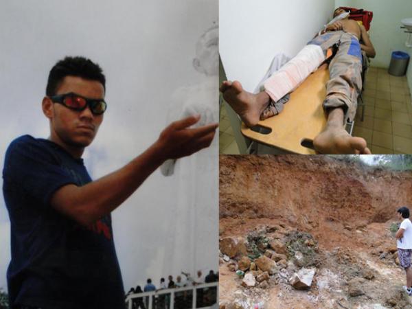 DAMI&Atilde;O (arquivo da fam&iacute;lia). Cosme (na cl&iacute;nica) e Murieel no local da trag&eacute;dia.(Imagem:Divulga&ccedil;&atilde;o)