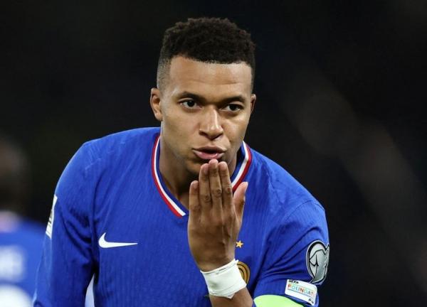 Kylian Mbappe, da Fran&ccedil;a, em comemora&ccedil;&atilde;o de gol 13 de novembro de 2025.(Imagem:REUTERS/Stephane Mahe)
