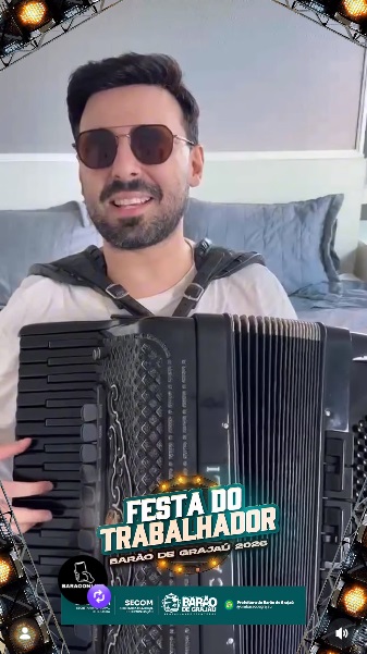 Cantor Guilherme Dantas convida população para a Festa do Trabalhador em Barão de Grajaú
