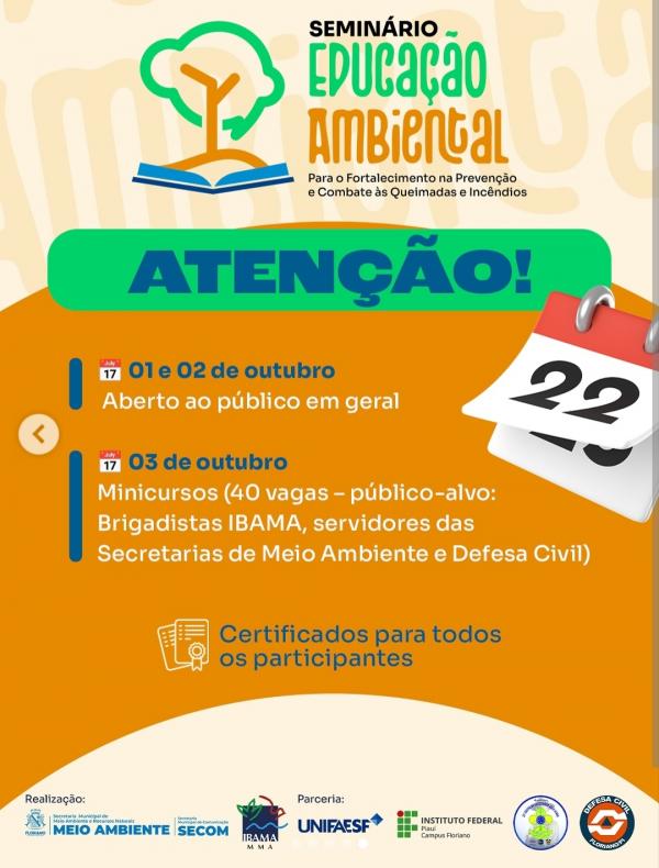 Floriano sediar&aacute; Semin&aacute;rio de Educa&ccedil;&atilde;o Ambiental para preven&ccedil;&atilde;o e combate &agrave;s queimadas(Imagem:Reprodu&ccedil;&atilde;o/Instagram)