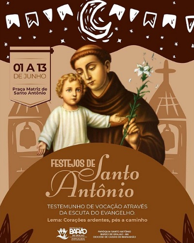 Festejos em homenagem à Santo Antônio começam nesta quinta (1º) em Barão de Grajaú