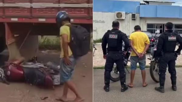 Suspeito de furtar moto é preso pela segunda vez em 10 dias após sofrer acidente