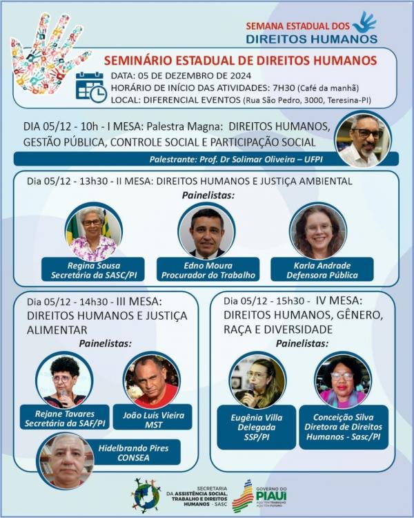 Sasc promoverá atividades em alusão ao Dia Internacional dos Direitos Humanos