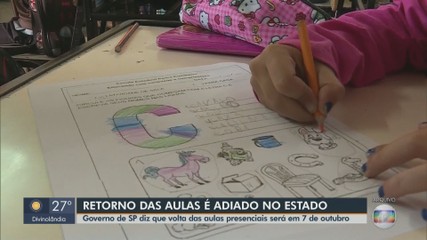 Governo de SP adia reabertura das escolas para 7 de outubro