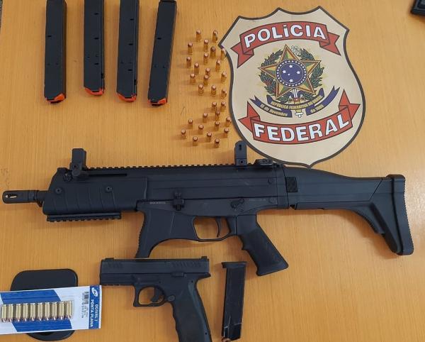 Condenado por tráfico é preso em flagrante com submetralhadora durante operação da PF no Piauí