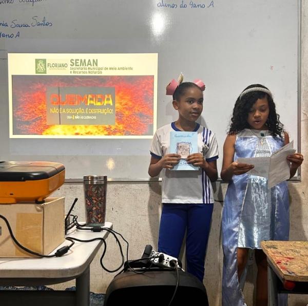 Educa&ccedil;&atilde;o Ambiental promove a&ccedil;&atilde;o contra queimadas na Escola Municipal Ant&ocirc;nio Waquim(Imagem:Reprodu&ccedil;&atilde;o/Instagram)