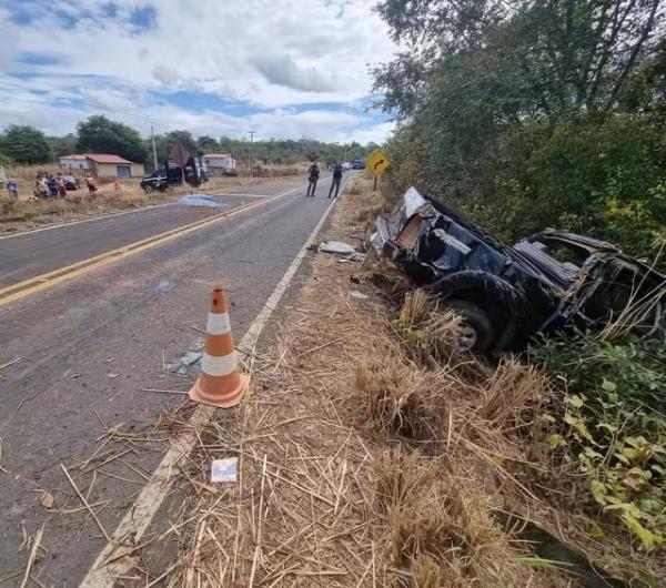 Secret&aacute;rio de agricultura e professora morrem em acidente de carro na Zona Rural de Aroazes, no PI.(Imagem:Reprodu&ccedil;&atilde;o)